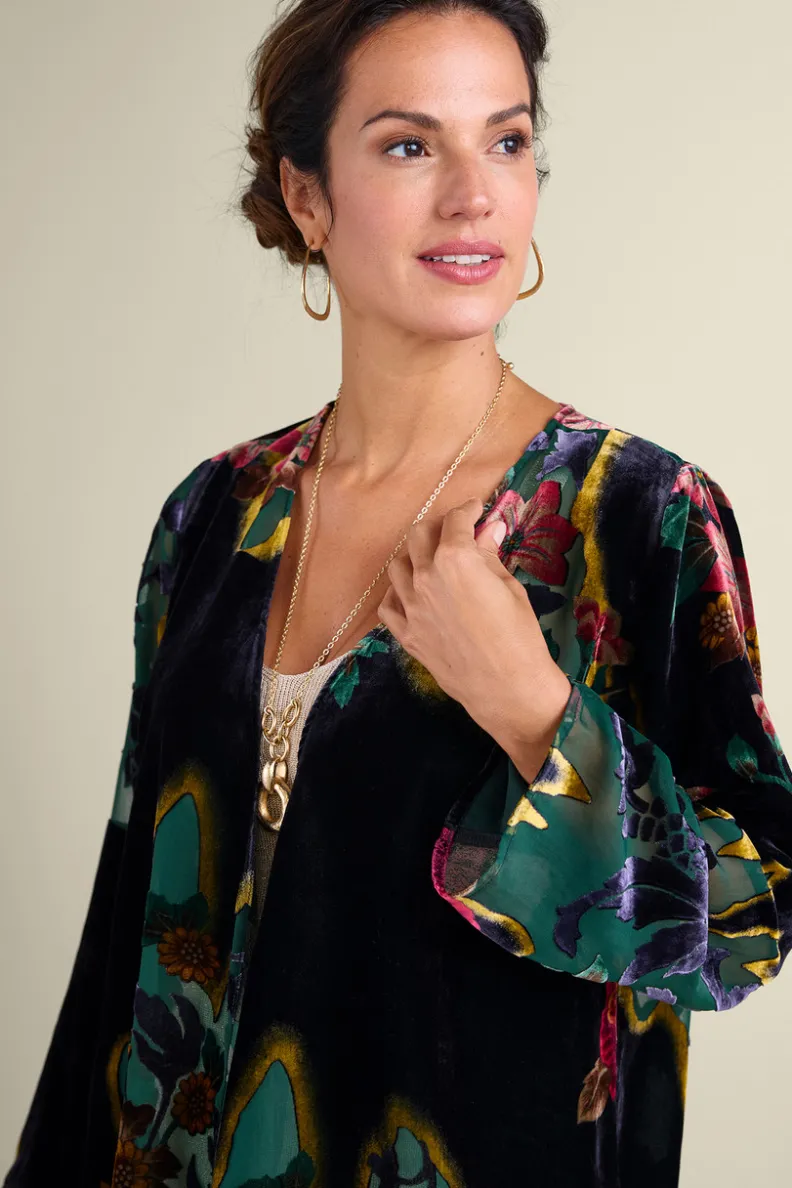 Clearance Soft Surroundings Aaliyah Floral Velvet Topper SecretGardenBurnout