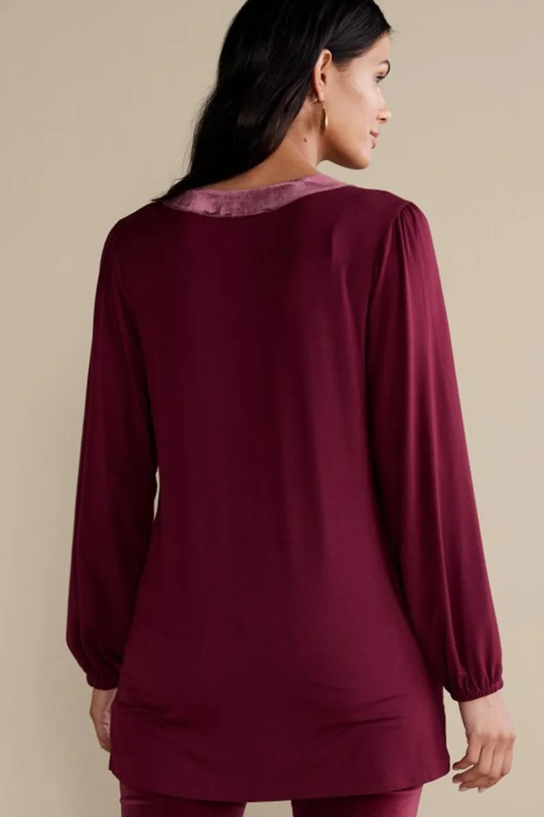 Hot Soft Surroundings Adornment Top Cabernet