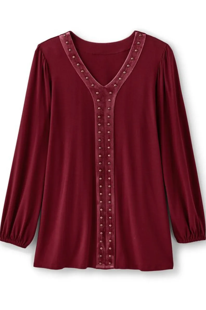 Hot Soft Surroundings Adornment Top Cabernet