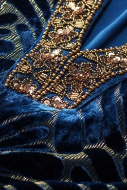 Clearance Soft Surroundings Adrienne Embroidered Velvet Tunic BlueSwirlVelvetBurnout