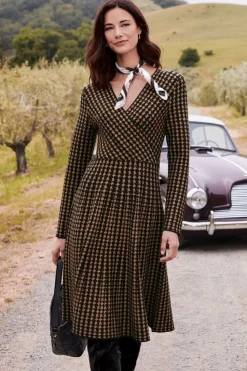 New Soft Surroundings Aida Surplice Dress Hazelnut