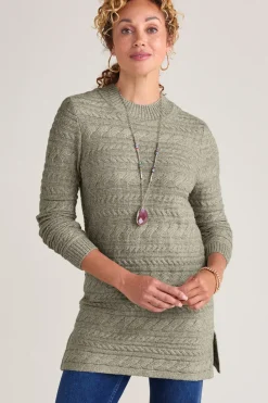 Hot Soft Surroundings Alena Cable Sweater Tunic