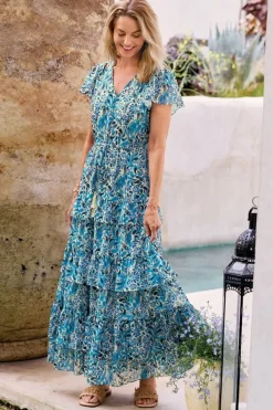 Fashion Soft Surroundings Aleyah Maxi Dress PaisleyIkatOvercast