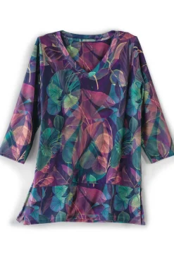 Sale Soft Surroundings Alila 3/4 Sleeve Tunic WarmIrisMulti