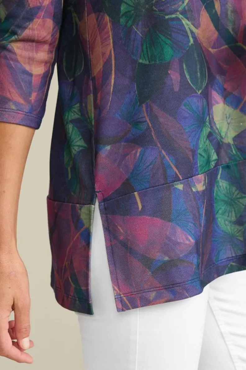 Sale Soft Surroundings Alila 3/4 Sleeve Tunic WarmIrisMulti
