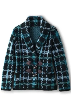 Hot Soft Surroundings Alpine Plaid Sweater Coat NaturallyFallPlaid
