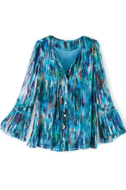 Best Soft Surroundings Amelie Top BlueAbstract