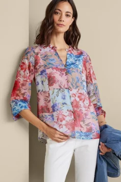 Sale Soft Surroundings Anastasia Shirt ChrysanthemumFloral