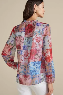 Sale Soft Surroundings Anastasia Shirt ChrysanthemumFloral