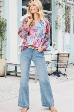 Sale Soft Surroundings Anastasia Shirt ChrysanthemumFloral
