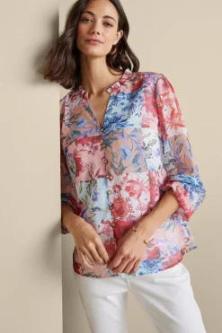 Sale Soft Surroundings Anastasia Shirt ChrysanthemumFloral