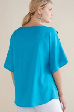 New Soft Surroundings Andrea Linen Blend Pullover