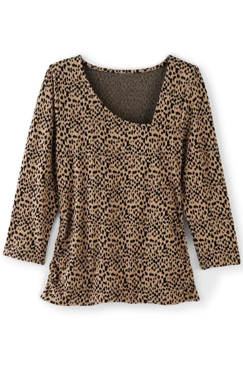 Hot Soft Surroundings Anesha Top Leopard