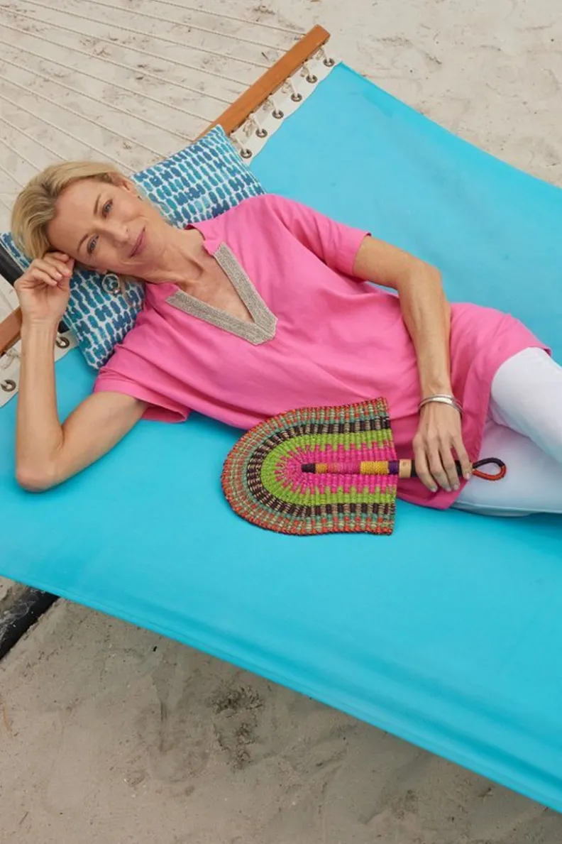 Sale Soft Surroundings Annalise Linen Blend Tunic AzaleaPink