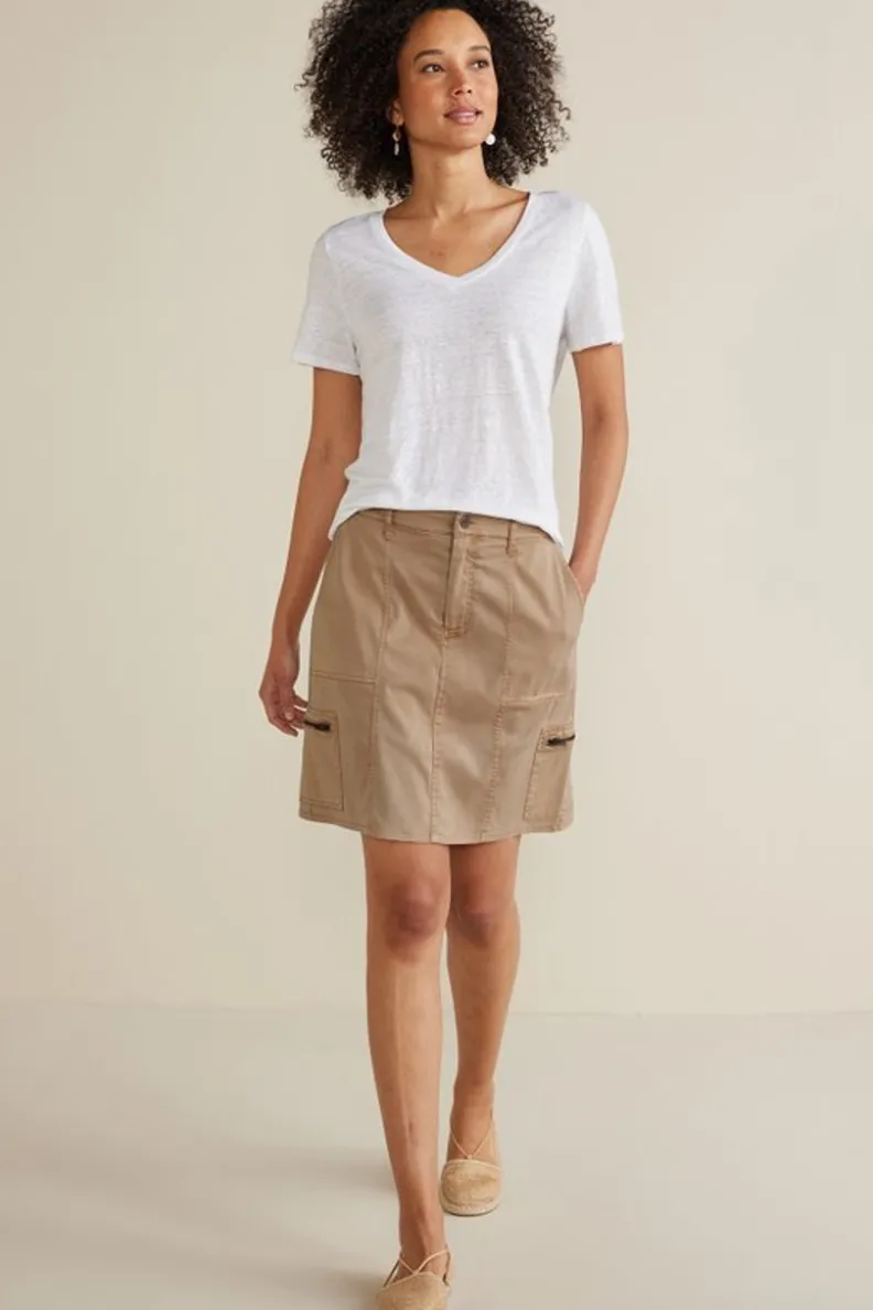 New Soft Surroundings Antigua Utility Skort Sesame
