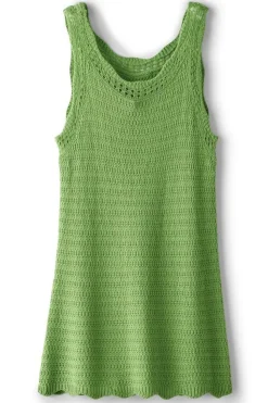 Best Soft Surroundings April Crochet Sweater Tank PiquantGreen