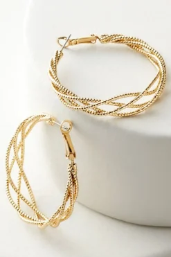 Online Soft Surroundings Aria Sparkle Hoops Earrings Gold