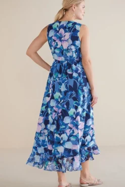 Discount Soft Surroundings Ashlyn Maxi Dress PurpleFloral