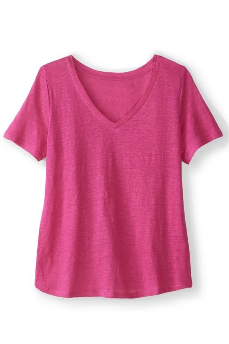 Fashion Soft Surroundings Aubrey Linen Slub Tee