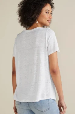 Fashion Soft Surroundings Aubrey Linen Slub Tee