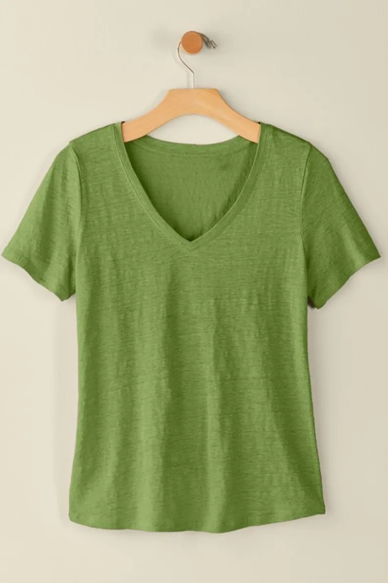 Fashion Soft Surroundings Aubrey Linen Slub Tee