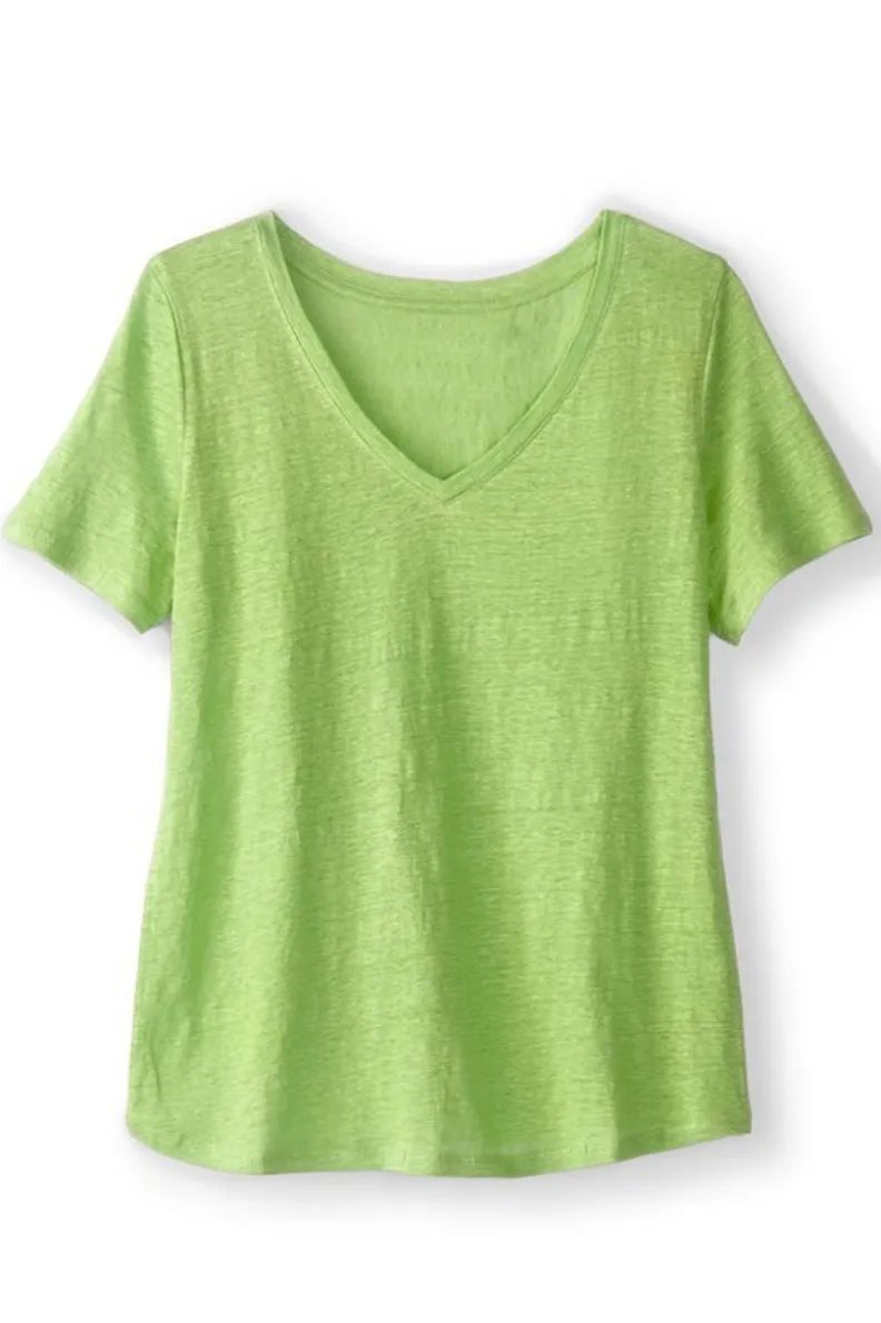 Fashion Soft Surroundings Aubrey Linen Slub Tee