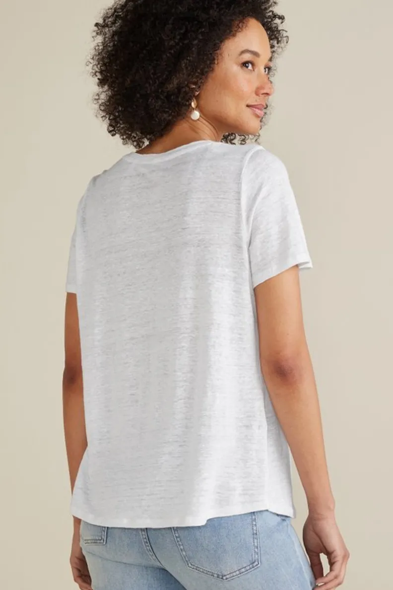 Fashion Soft Surroundings Aubrey Linen Slub Tee