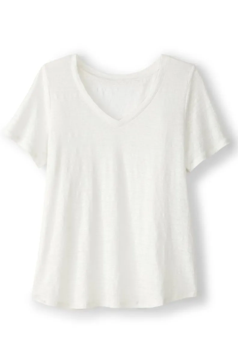 Fashion Soft Surroundings Aubrey Linen Slub Tee