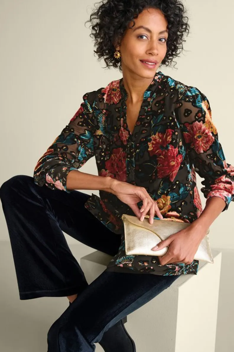 Online Soft Surroundings Autumn Velvet Tunic BlackMulti