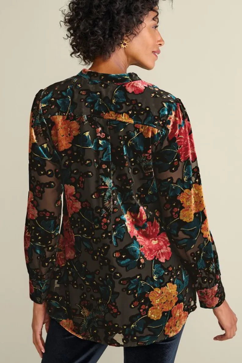 Online Soft Surroundings Autumn Velvet Tunic BlackMulti