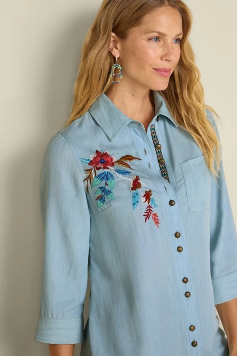 New Soft Surroundings Aveline Tencel™ Tunic LightChambray