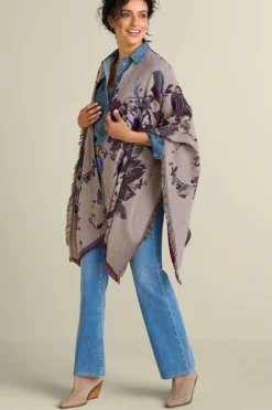 Clearance Soft Surroundings Beatrix Floral Wrap MidnightMulti