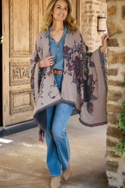 Clearance Soft Surroundings Beatrix Floral Wrap MidnightMulti