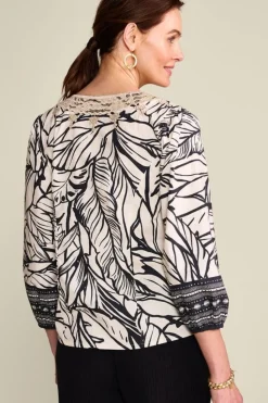 Outlet Soft Surroundings Bellamy Top PaoloPalm/OsascoBorder