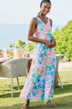 Clearance Soft Surroundings Brenda Maxi Dress PainterlyMultiFloral