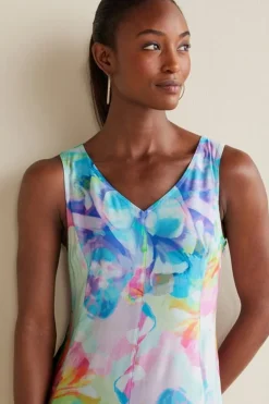 Clearance Soft Surroundings Brenda Maxi Dress PainterlyMultiFloral