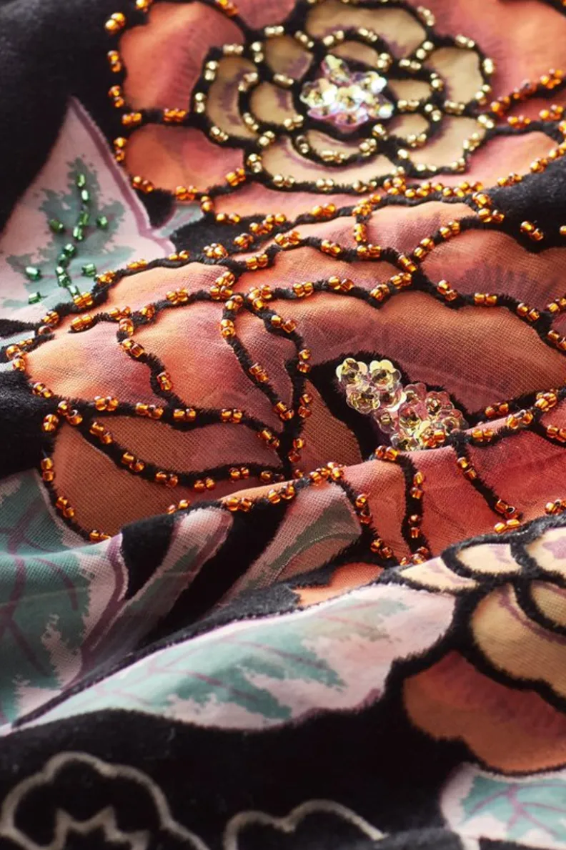 Sale Soft Surroundings Brielle Velvet Top BlackMulti