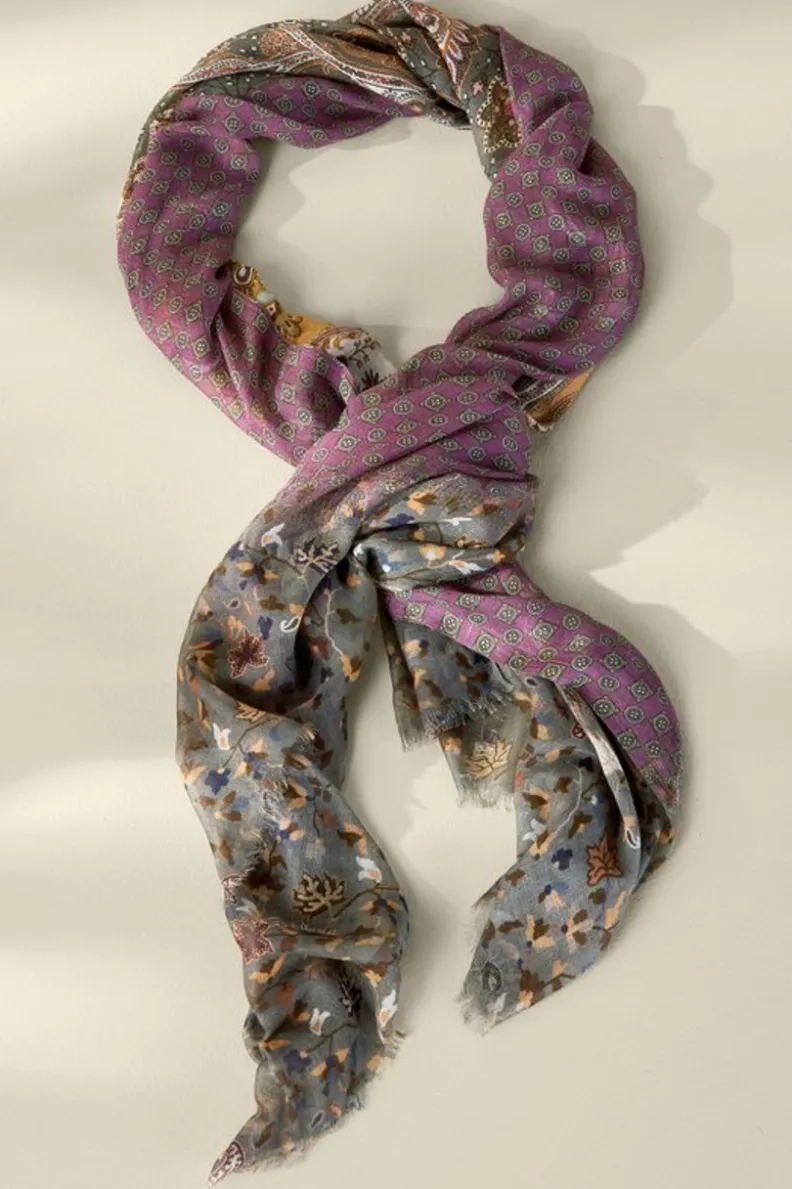 Best Soft Surroundings Cadence Patchwork Scarf SangriaMulti
