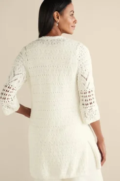 Fashion Soft Surroundings Calistoga Pointelle Cardigan GreenMilieu