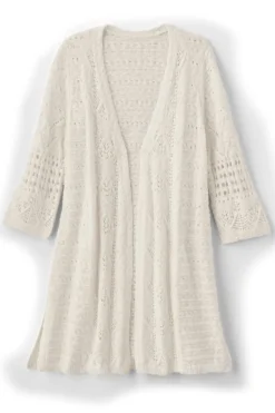 Fashion Soft Surroundings Calistoga Pointelle Cardigan GreenMilieu