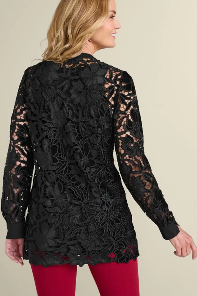 Outlet Soft Surroundings Candace Velvet Lace Tunic Black