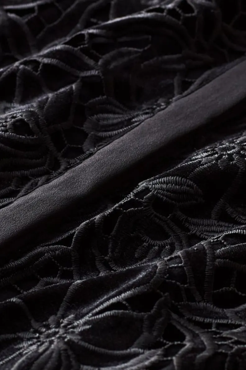 Outlet Soft Surroundings Candace Velvet Lace Tunic Black