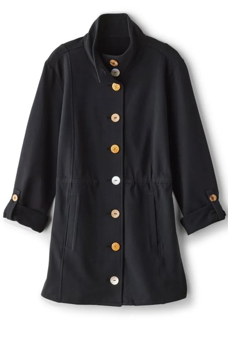 New Soft Surroundings Caprice French Terry Jacket Black