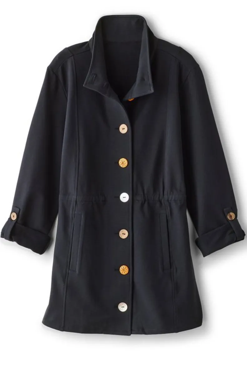 New Soft Surroundings Caprice French Terry Jacket Black