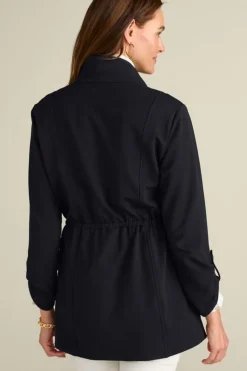 New Soft Surroundings Caprice French Terry Jacket Black