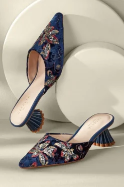 Best Soft Surroundings Cecelia Ny Melony Heel Slides NavySequin