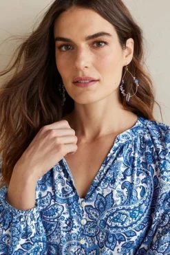 Online Soft Surroundings Celia Top SpringPaisleyChambray