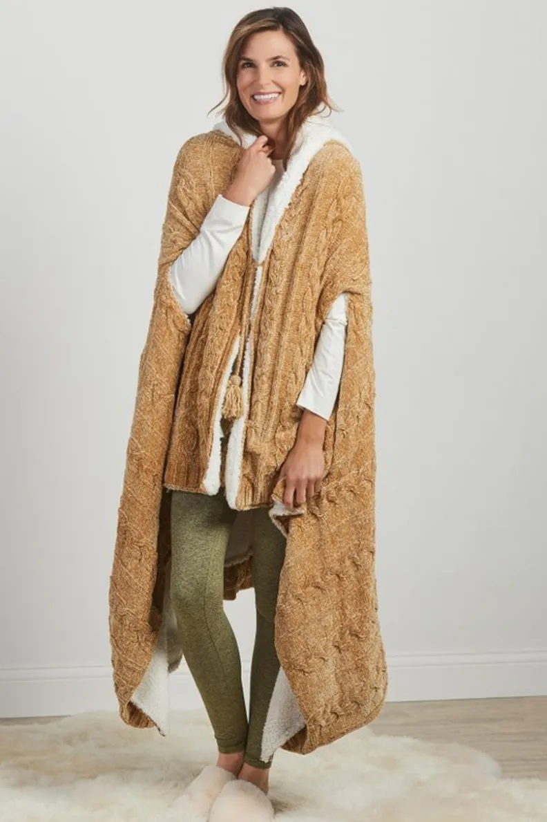 Clearance Soft Surroundings Chenille Sherpa Wearable Throw
