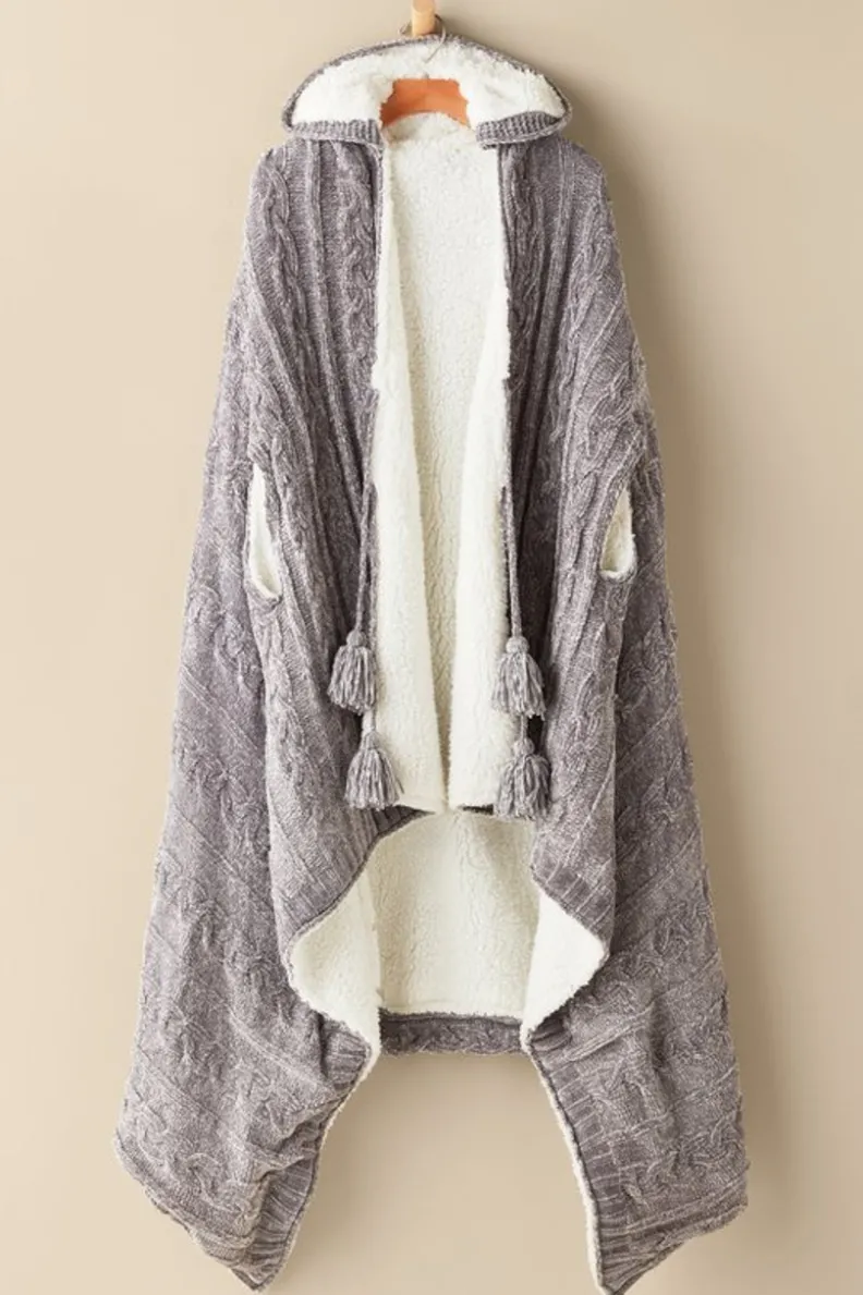 Clearance Soft Surroundings Chenille Sherpa Wearable Throw