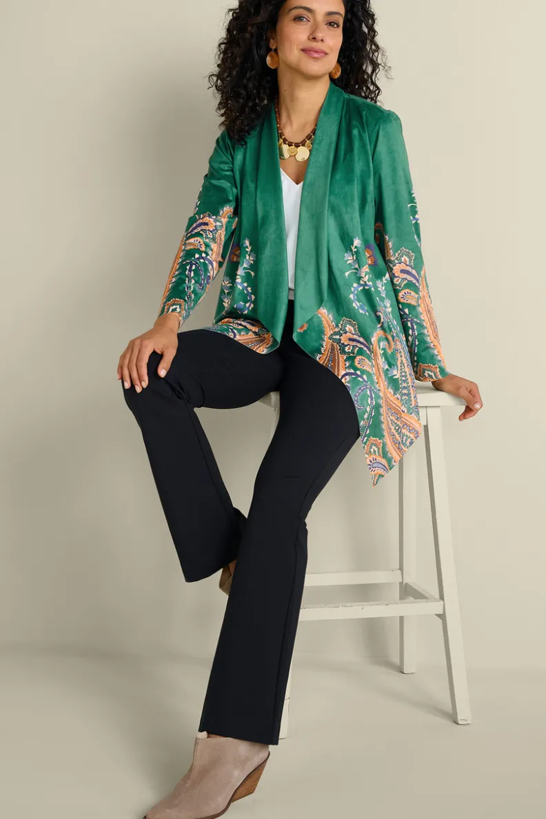 Clearance Soft Surroundings Chouteau Faux Suede Jacket CascadingBrdS